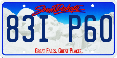 SD license plate 83IP60