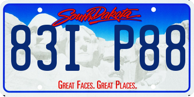 SD license plate 83IP88