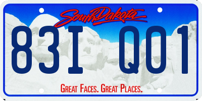 SD license plate 83IQ01