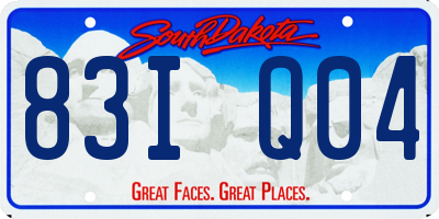 SD license plate 83IQ04