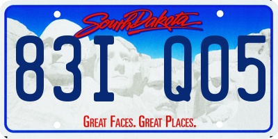 SD license plate 83IQ05