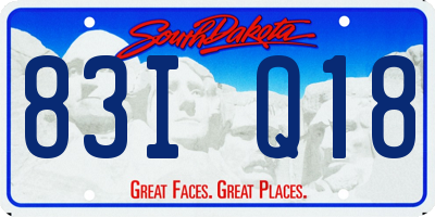 SD license plate 83IQ18
