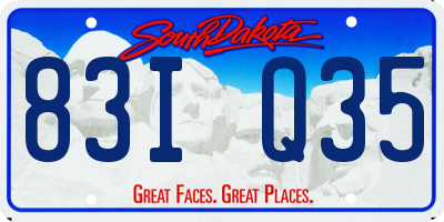 SD license plate 83IQ35