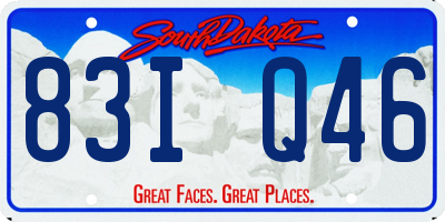 SD license plate 83IQ46