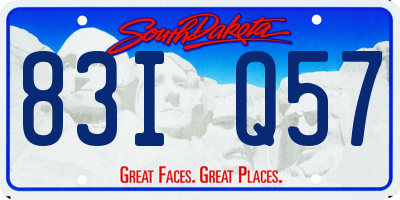 SD license plate 83IQ57