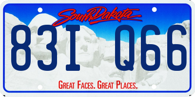SD license plate 83IQ66