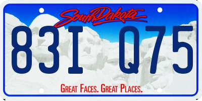 SD license plate 83IQ75