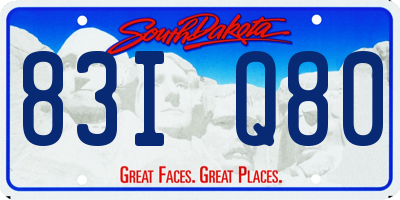 SD license plate 83IQ80
