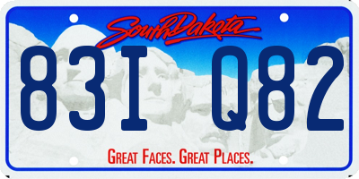 SD license plate 83IQ82