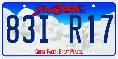 SD license plate 83IR17