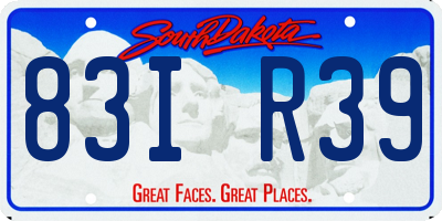 SD license plate 83IR39