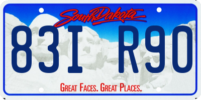 SD license plate 83IR90
