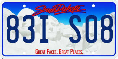 SD license plate 83IS08