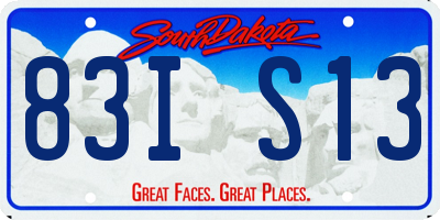 SD license plate 83IS13