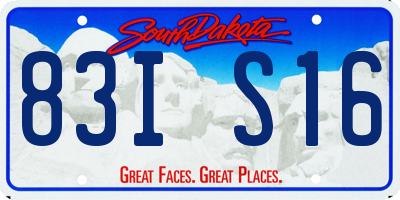 SD license plate 83IS16