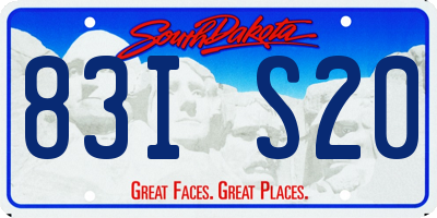 SD license plate 83IS20