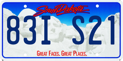 SD license plate 83IS21
