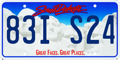 SD license plate 83IS24