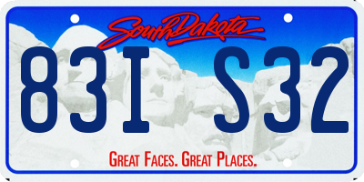 SD license plate 83IS32