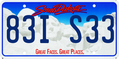 SD license plate 83IS33