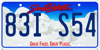 SD license plate 83IS54