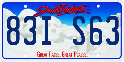 SD license plate 83IS63