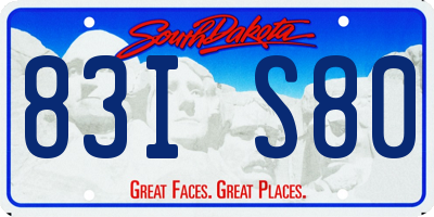 SD license plate 83IS80
