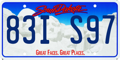 SD license plate 83IS97