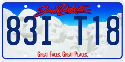 SD license plate 83IT18