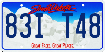 SD license plate 83IT48