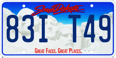 SD license plate 83IT49