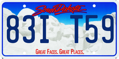 SD license plate 83IT59