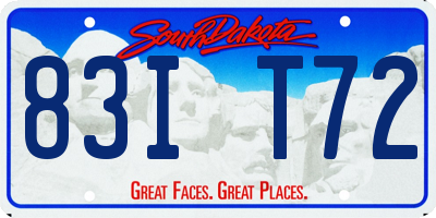 SD license plate 83IT72