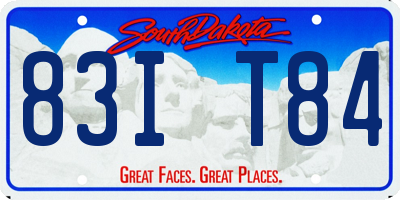 SD license plate 83IT84