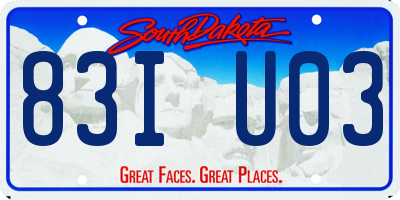 SD license plate 83IU03