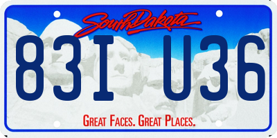 SD license plate 83IU36