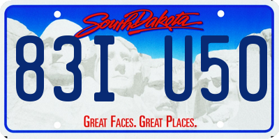SD license plate 83IU50