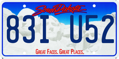 SD license plate 83IU52