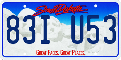 SD license plate 83IU53
