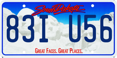 SD license plate 83IU56