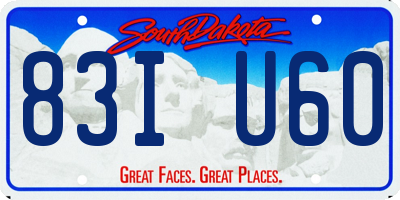 SD license plate 83IU60