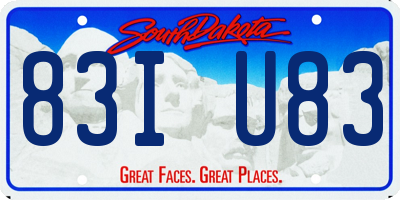 SD license plate 83IU83