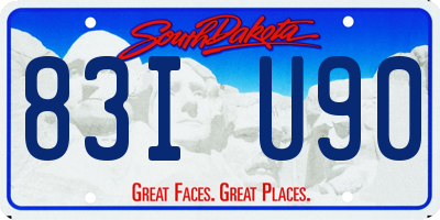 SD license plate 83IU90