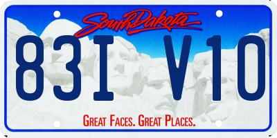 SD license plate 83IV10