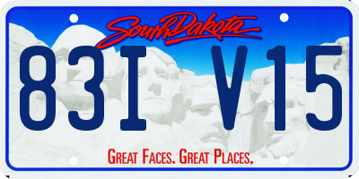 SD license plate 83IV15