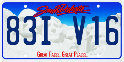 SD license plate 83IV16