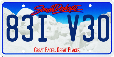 SD license plate 83IV30