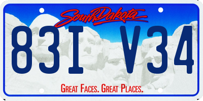 SD license plate 83IV34