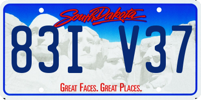 SD license plate 83IV37