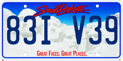 SD license plate 83IV39